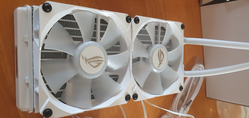 Fans mounted on the radiator