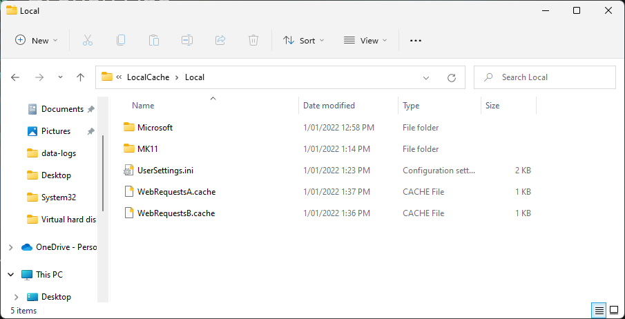 A picture of the folder which contains the file we want